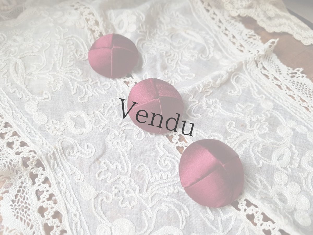 画像2: アンティーク　シルクくるみボタン28mm　３個セット (2)