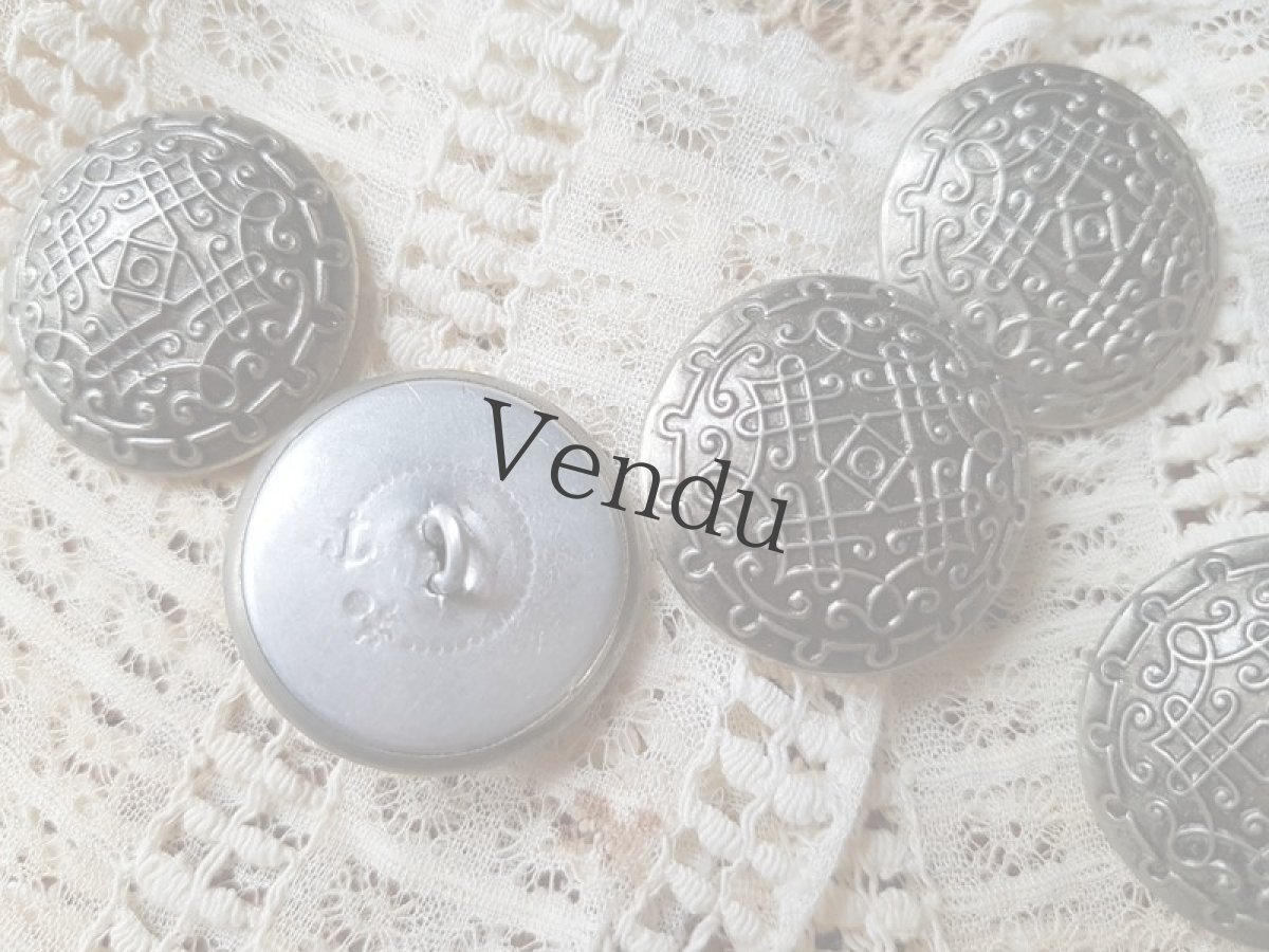 画像4: フランスアンティーク　メタルボタン27mm 5個セット (4)