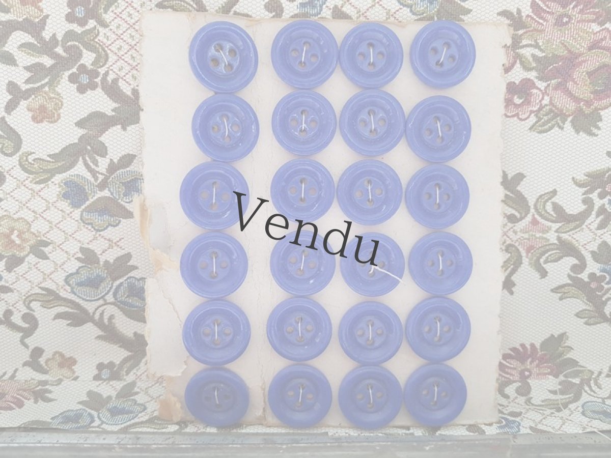 画像4: アンティーク　青いガラスボタンシート18mm (4)