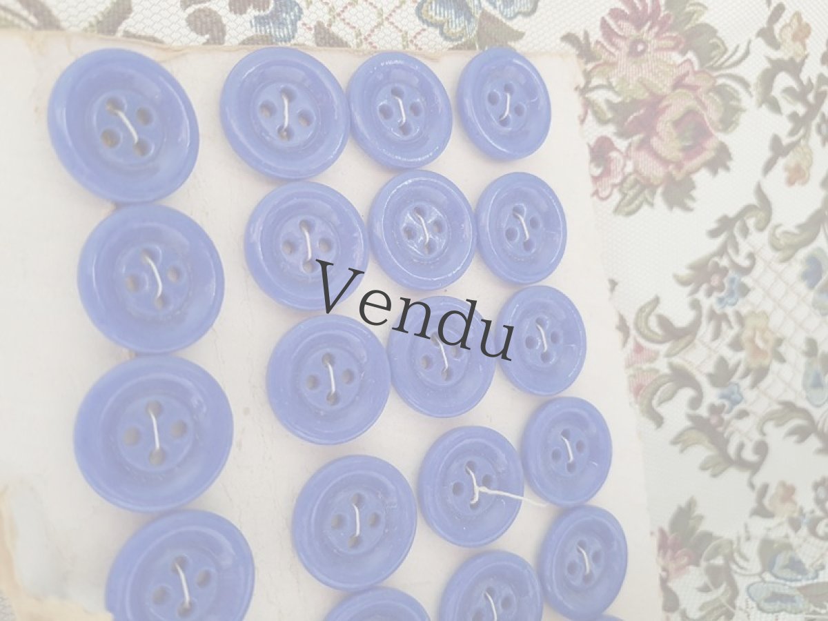 画像3: アンティーク　青いガラスボタンシート18mm (3)