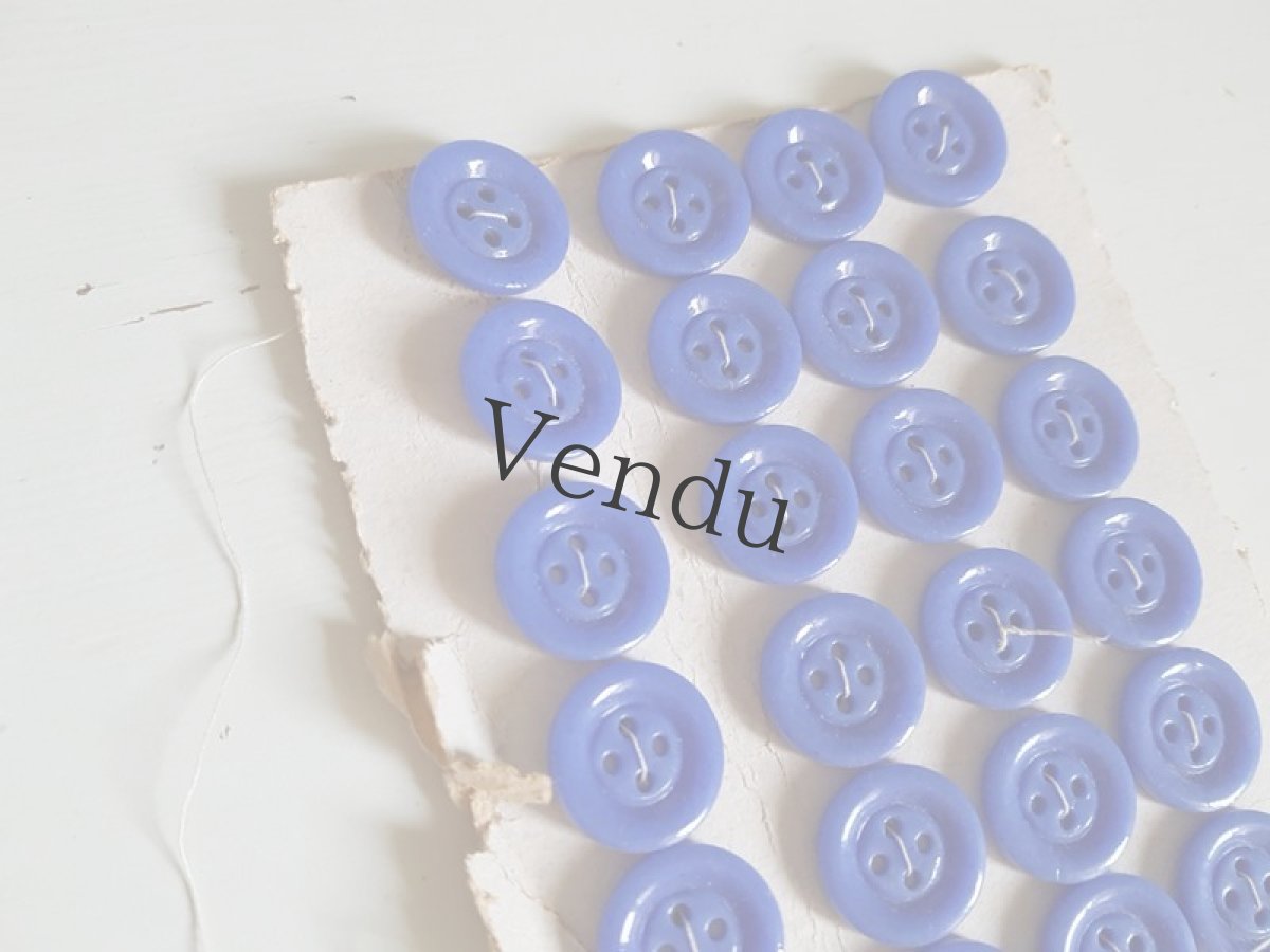 画像5: アンティーク　青いガラスボタンシート18mm (5)