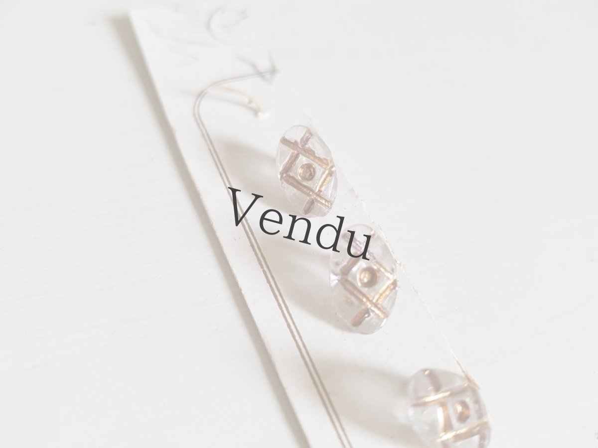 画像4: アンティーク　ゴールドペイントガラスボタンシート (4)