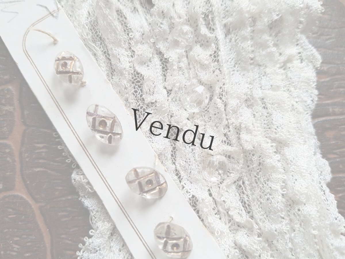 画像6: アンティーク　ゴールドペイントガラスボタンシート (6)