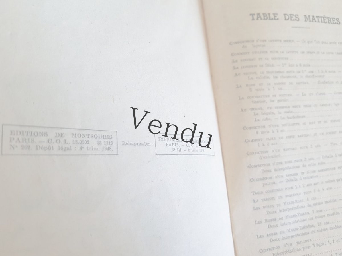 画像9: フランスヴィンテージ　メルスリー本 J'habille mes enfants moi-même 1948年発行 (9)