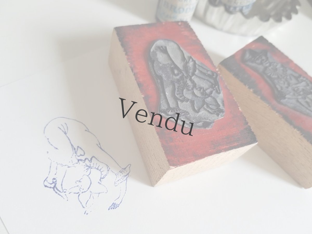 画像3: フランスアンティーク　スタンプ　ハートのピエロB (3)