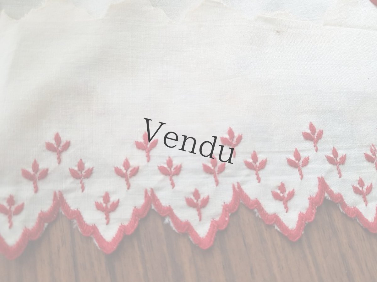 画像2: フランスヴィンテージ　植物柄刺繍リボントリム (2)