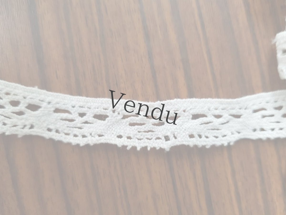 画像5: フランスヴィンテージ　レースブレード　糸巻き台紙つき (5)