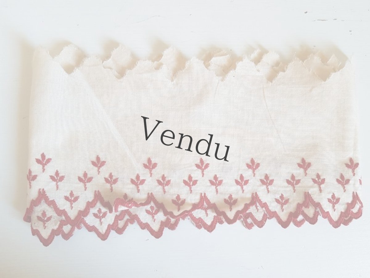 画像3: フランスヴィンテージ　植物柄刺繍リボントリム (3)