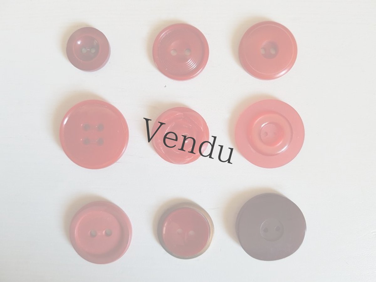 画像3: フランスヴィンテージ　赤いメルスリーセット (3)