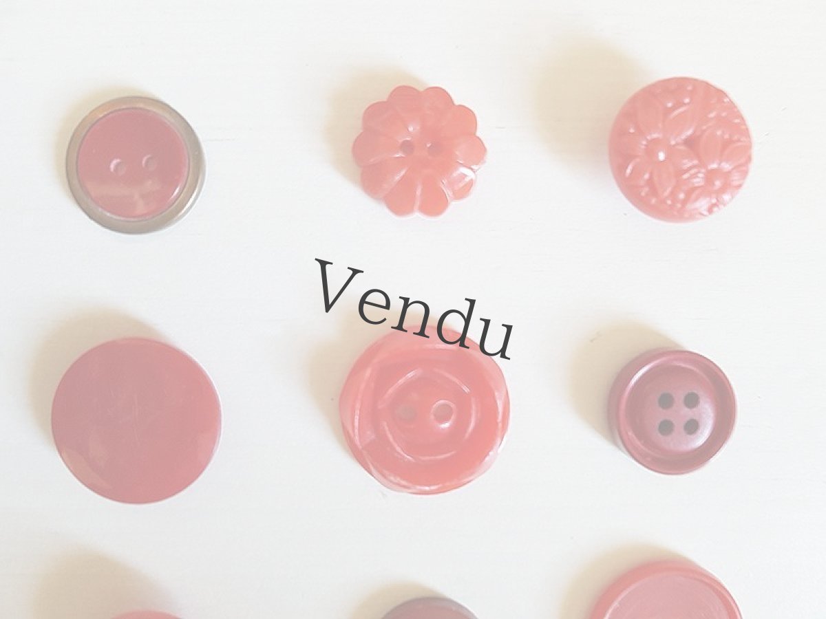 画像3: フランスヴィンテージ　赤いボタンセット (3)