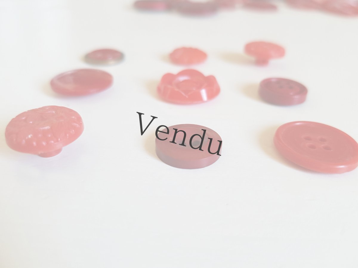 画像5: フランスヴィンテージ　赤いボタンセット (5)