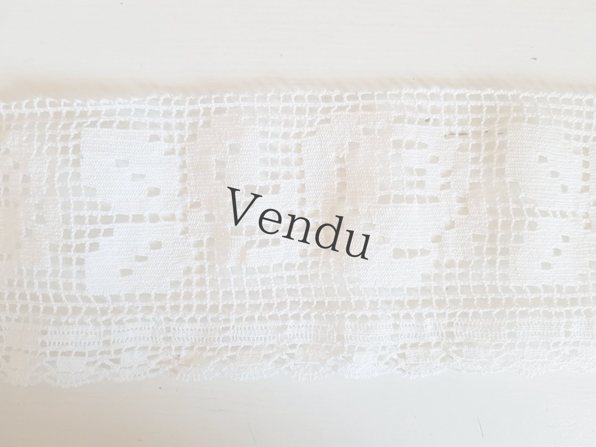 画像4: フランスヴィンテージ　ばらのフィレレース幅広タイプ (4)