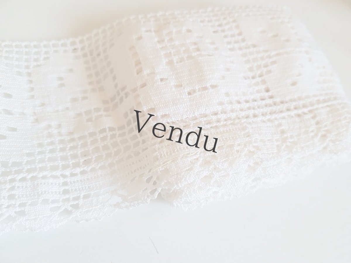 画像5: フランスヴィンテージ　ばらのフィレレース幅広タイプ (5)