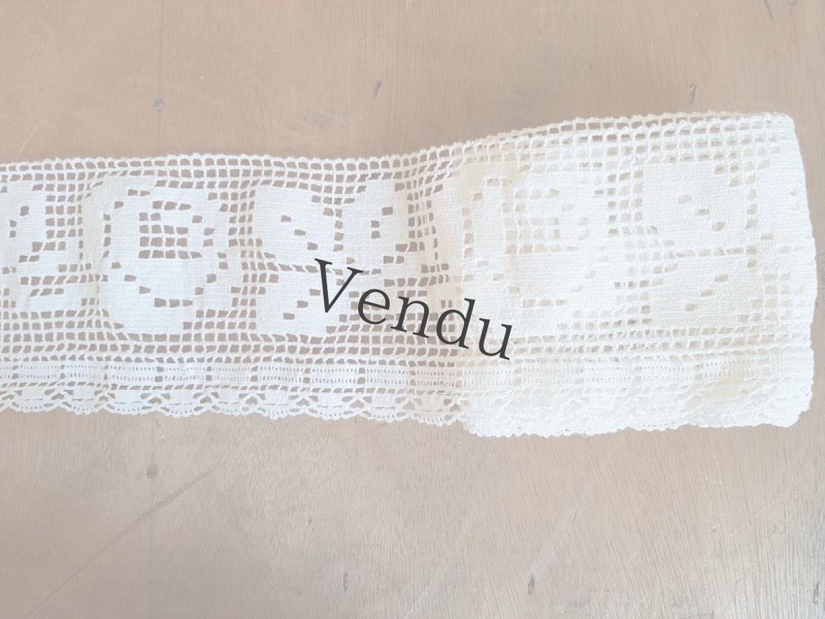 画像3: フランスヴィンテージ　ばらのフィレレース幅広タイプ (3)