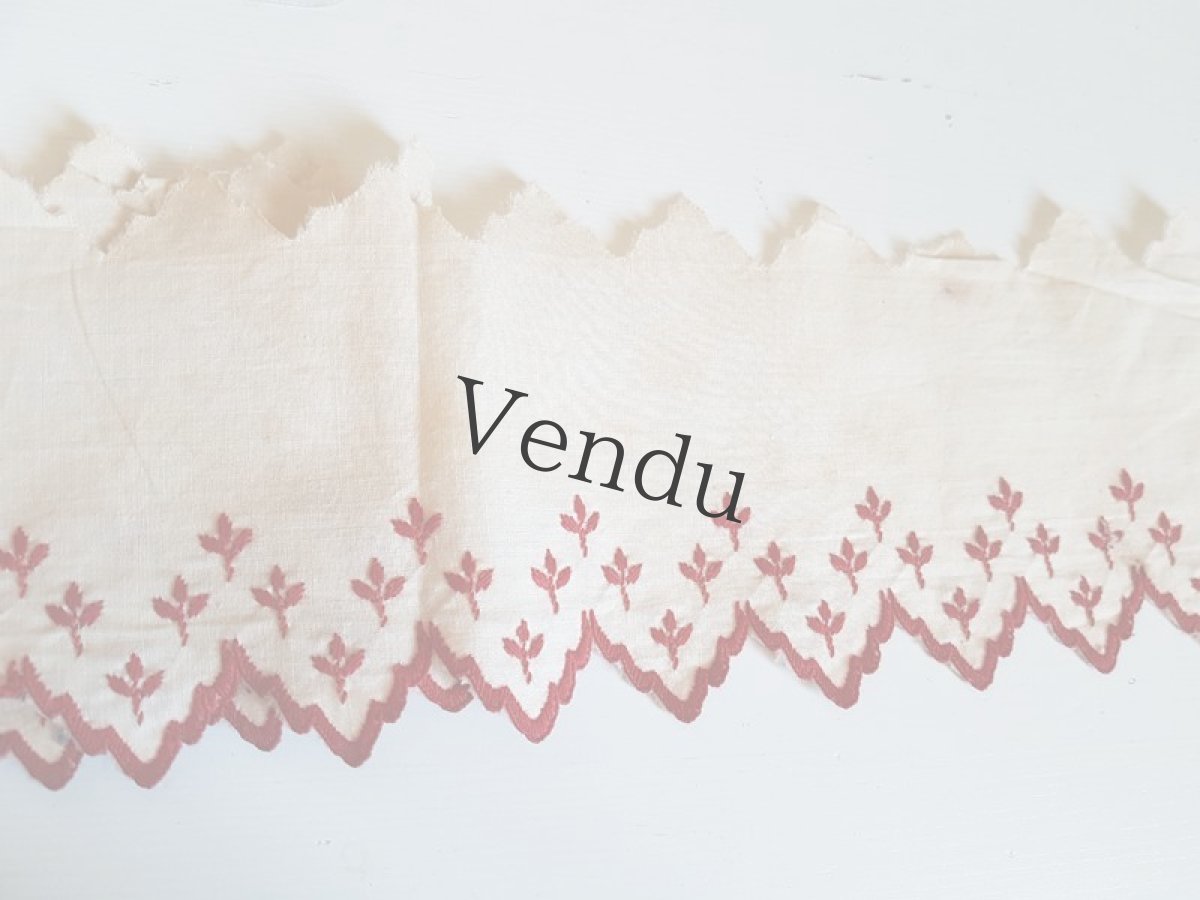 画像4: フランスヴィンテージ　植物柄刺繍リボントリム (4)