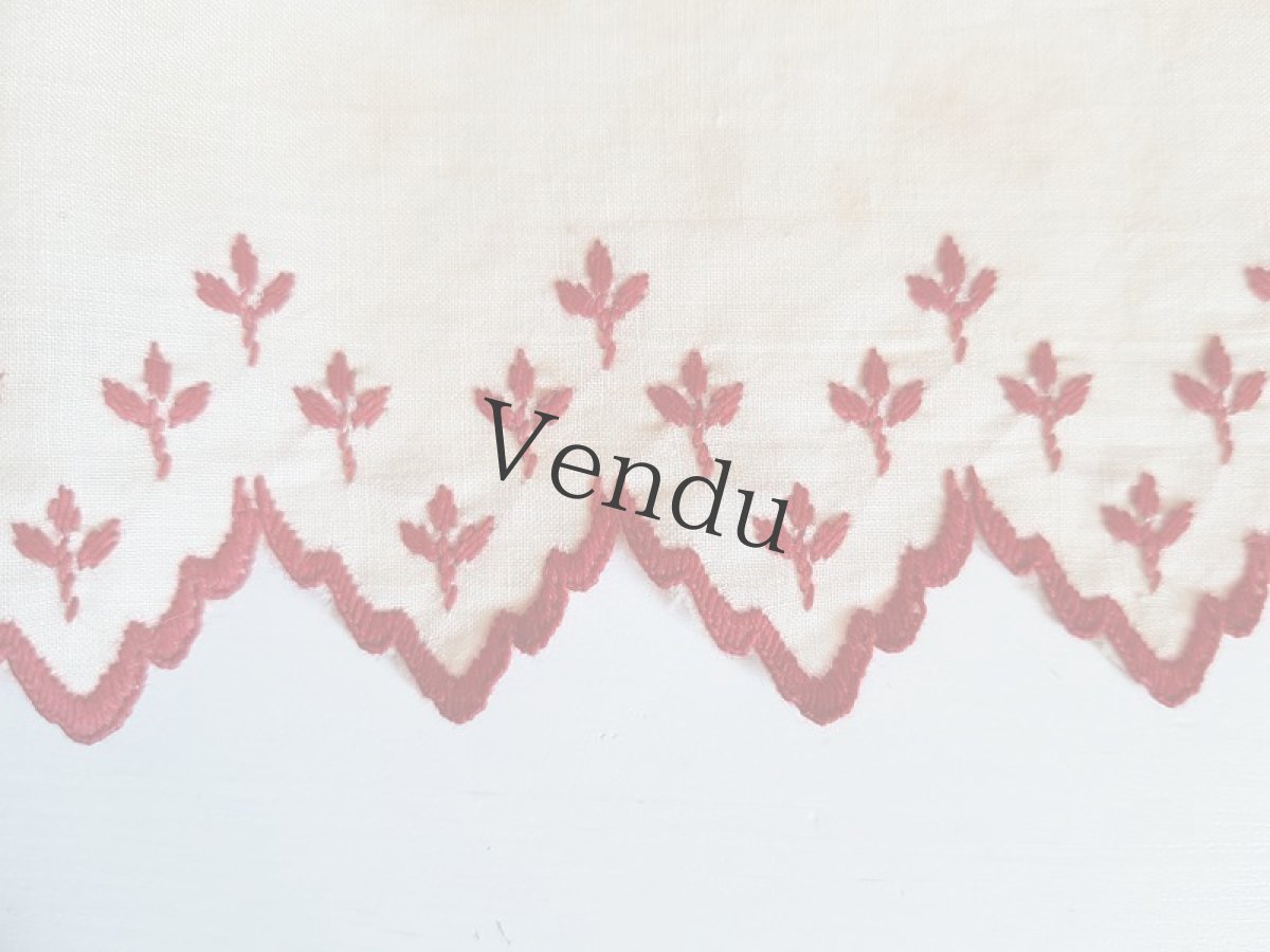 画像5: フランスヴィンテージ　植物柄刺繍リボントリム (5)