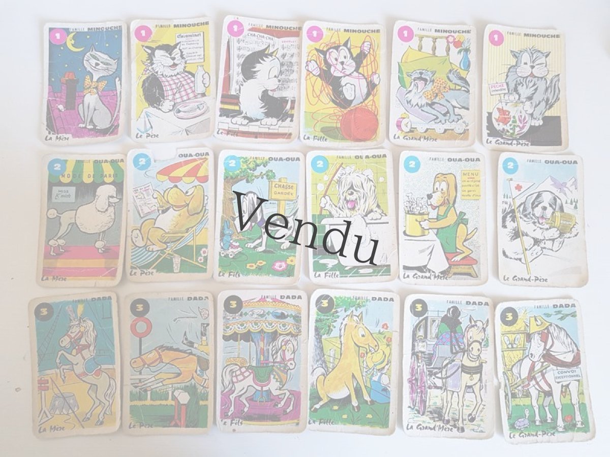 画像3: フランスヴィンテージ　7 Familles カード (3)