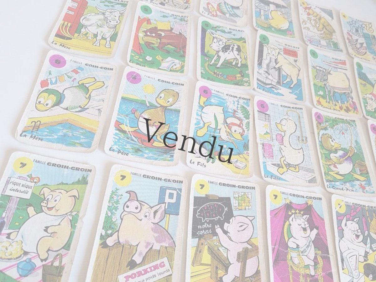 画像6: フランスヴィンテージ　7 Familles カード (6)