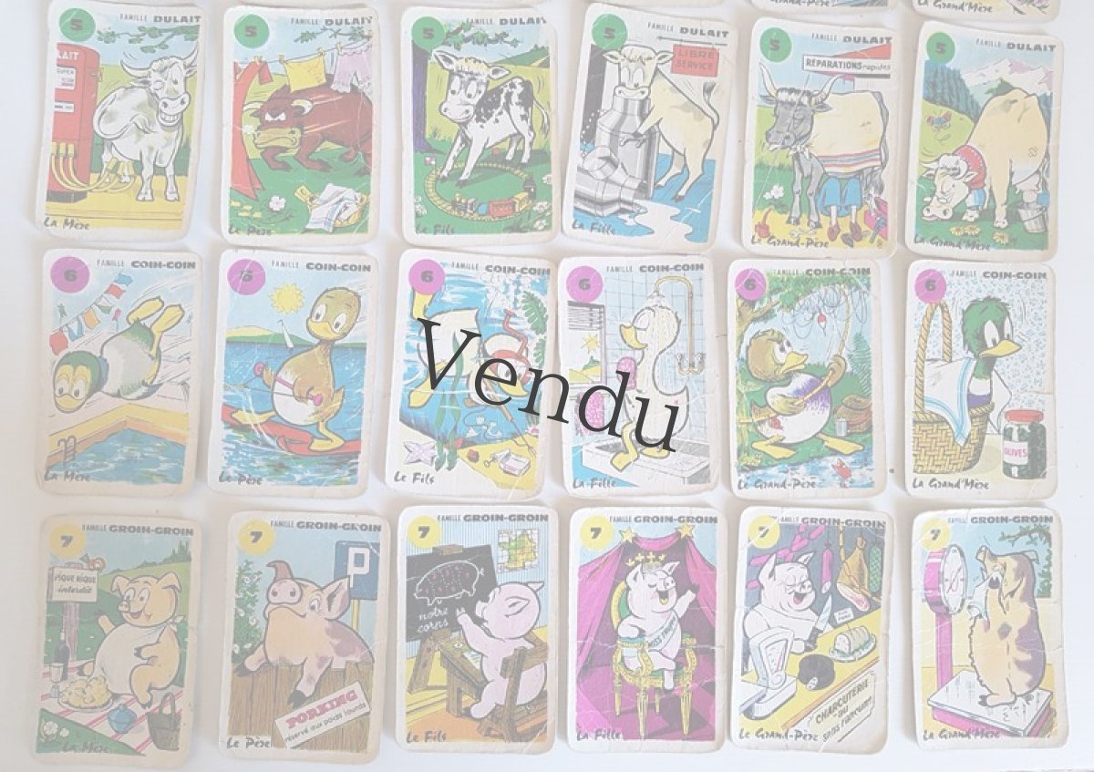 画像5: フランスヴィンテージ　7 Familles カード (5)