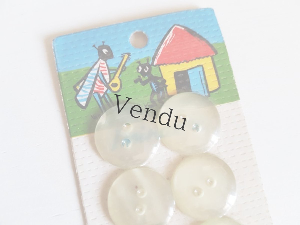 画像2: フランスヴィンテージ　Iminacre社のキリギリスとアリ ボタンシート (2)