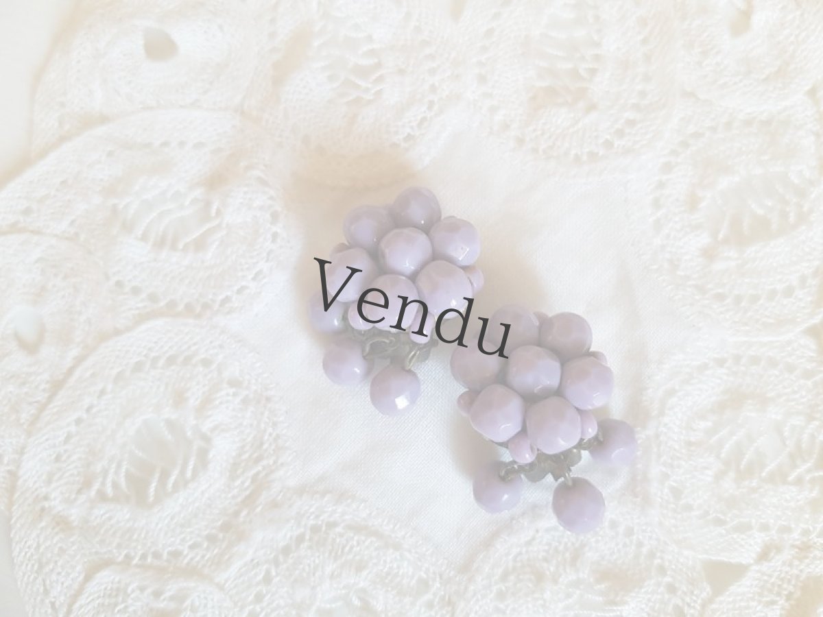 画像3: フランスヴィンテージ　すみれ色のイヤリング (3)