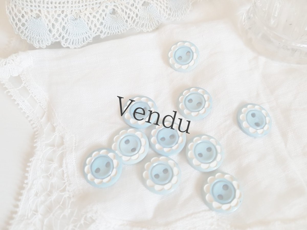 画像2: フランスヴィンテージ　フレンチポップなレトロボタン２個セット (2)