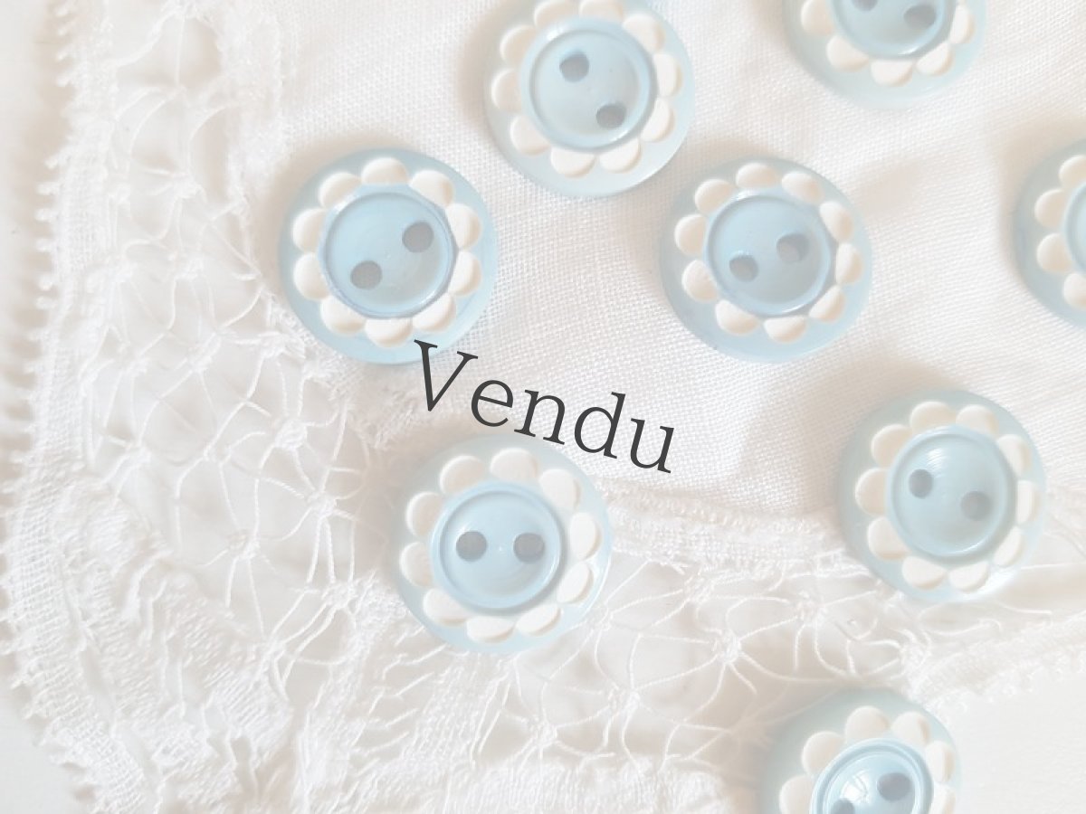 画像4: フランスヴィンテージ　フレンチポップなレトロボタン２個セット (4)