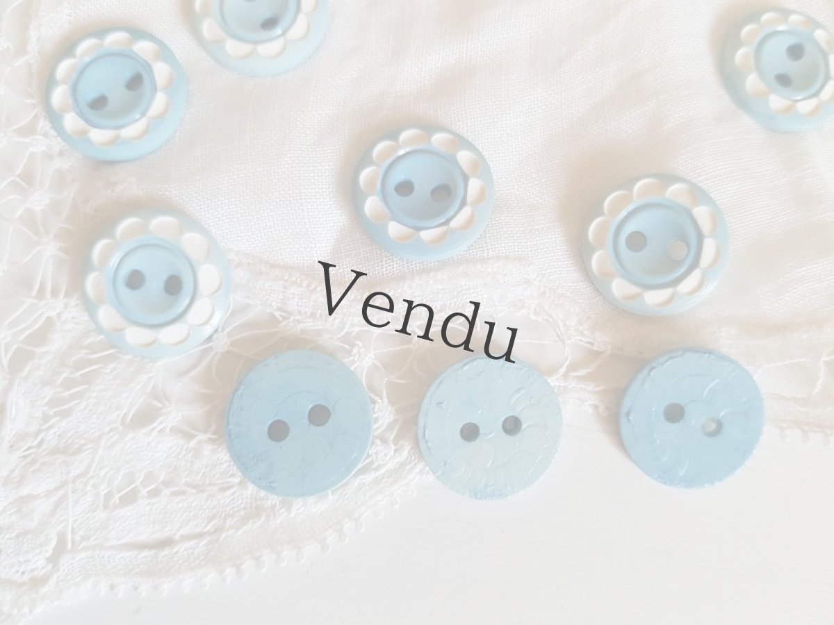 画像6: フランスヴィンテージ　フレンチポップなレトロボタン２個セット (6)