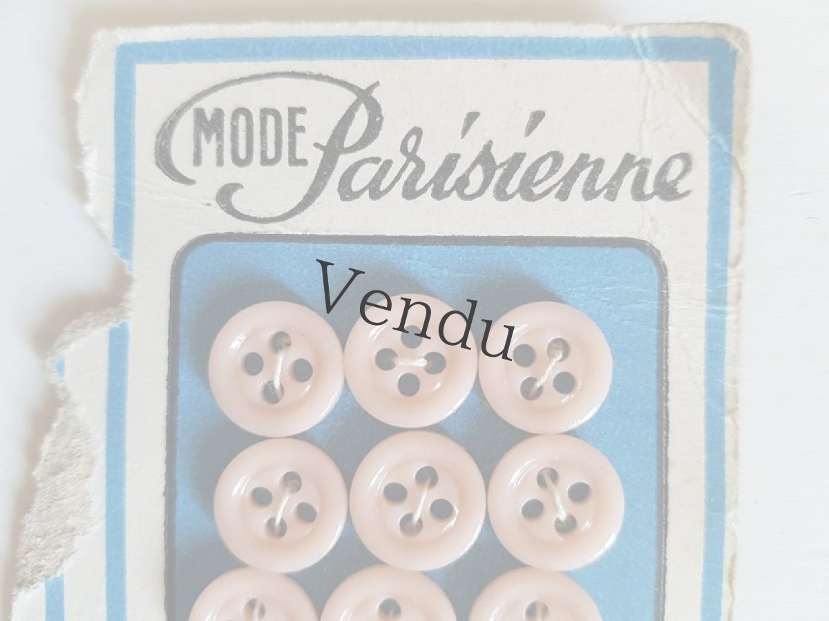 画像3: フランスヴィンテージ　ピンクのガラスボタンシート (3)