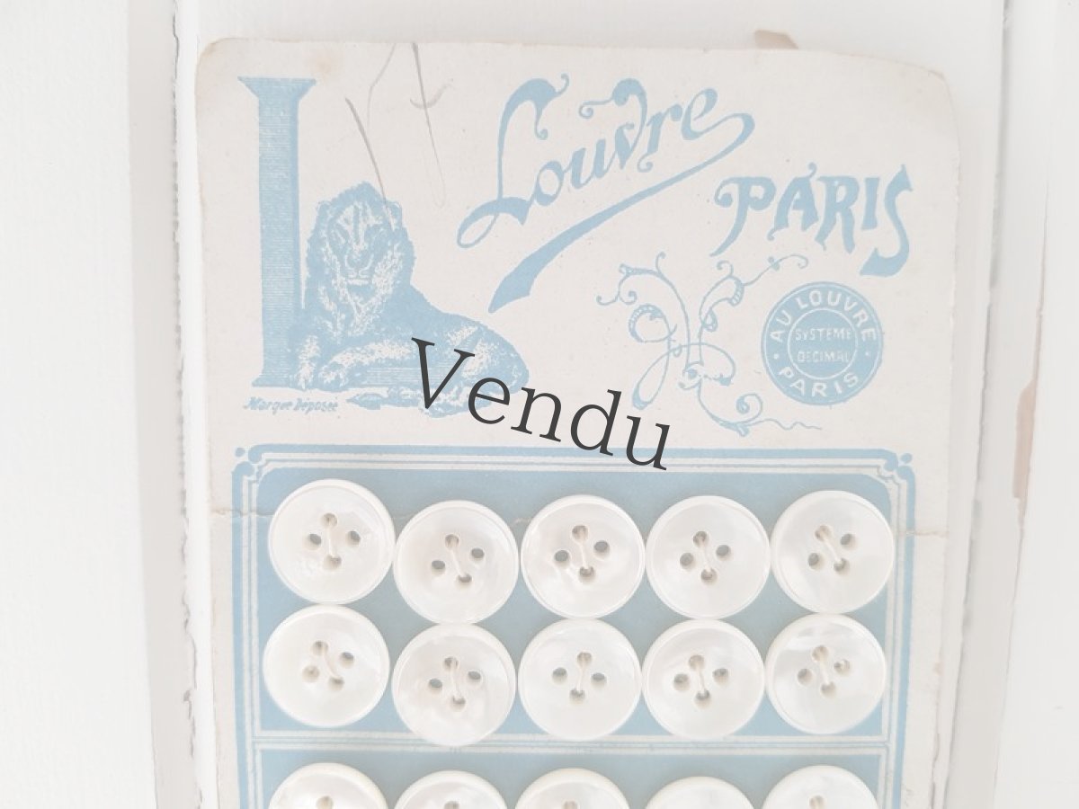 画像3: フランスアンティーク　Les Grands Magasins du Louvreのボタンシート 12mm (3)