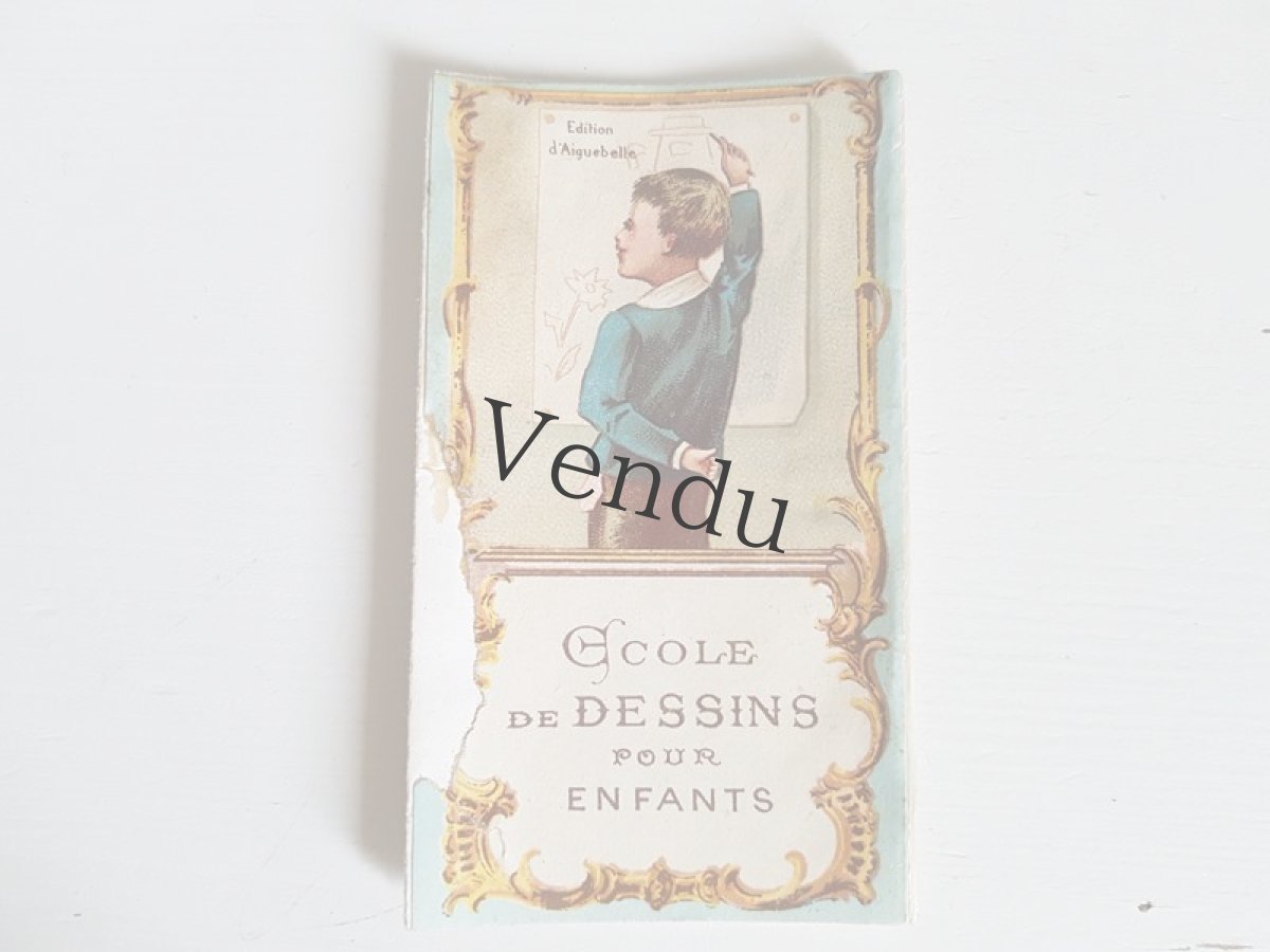 画像4: フランスアンティーク　ショコラティエの広告／子ども用デッサン見本 (4)