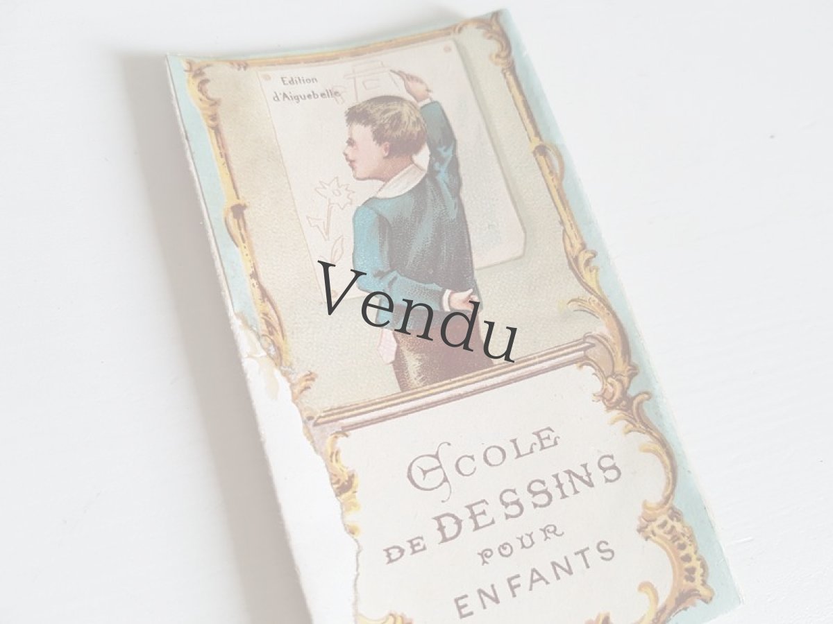 画像5: フランスアンティーク　ショコラティエの広告／子ども用デッサン見本 (5)