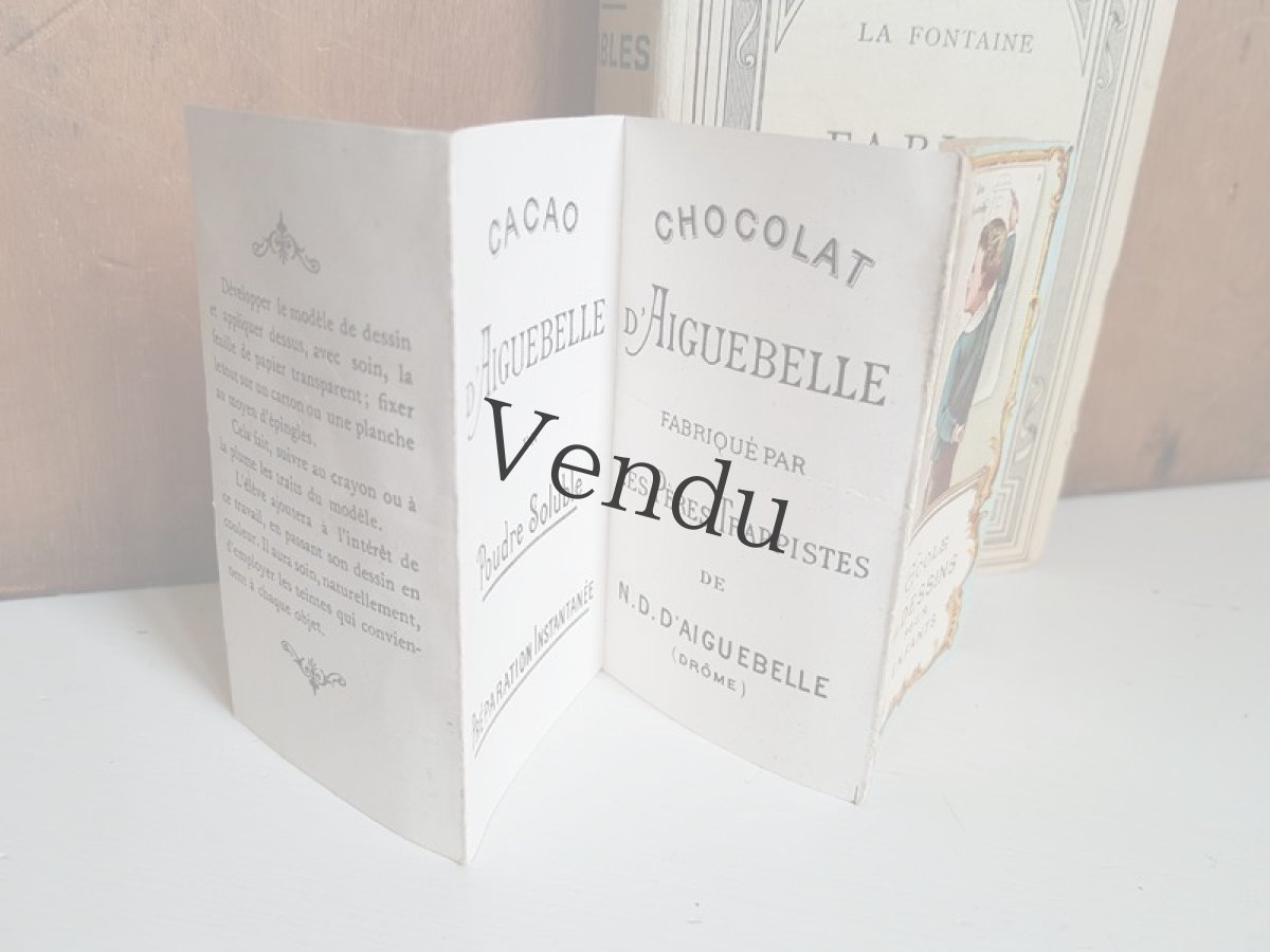 画像2: フランスアンティーク　ショコラティエの広告／子ども用デッサン見本 (2)