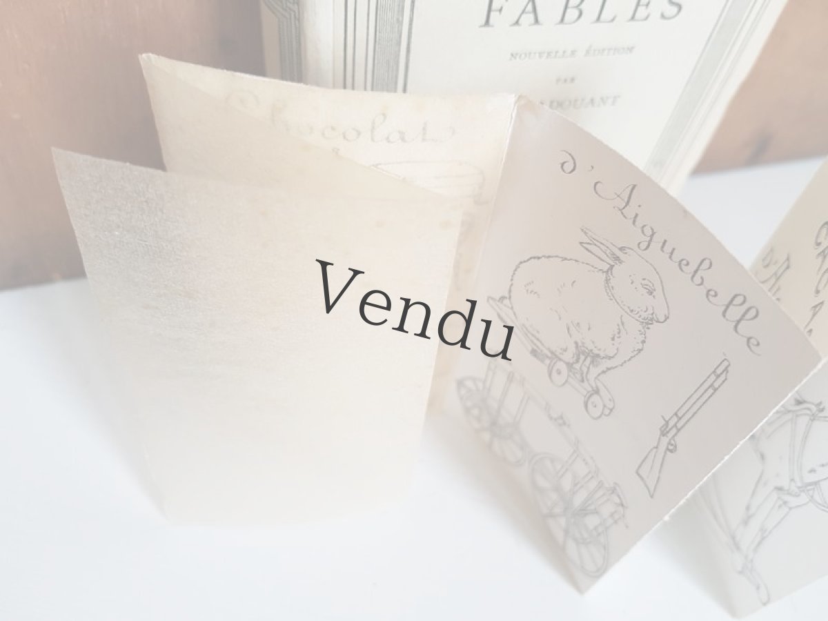 画像3: フランスアンティーク　ショコラティエの広告／子ども用デッサン見本 (3)