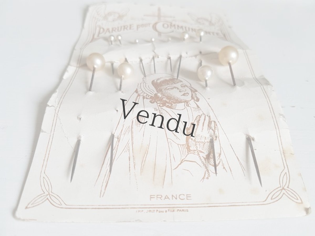 画像5: フランスアンティーク　パールのエパングルセット (5)