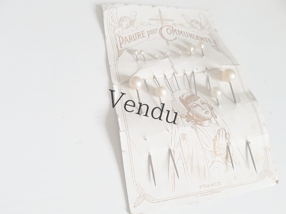 画像9: フランスアンティーク　パールのエパングルセット (9)