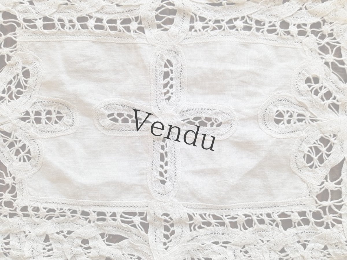 画像2: フランス　レクタングルのレースマット (2)