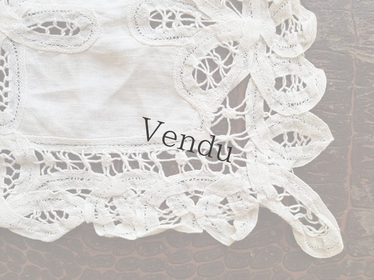 画像3: フランス　レクタングルのレースマット (3)