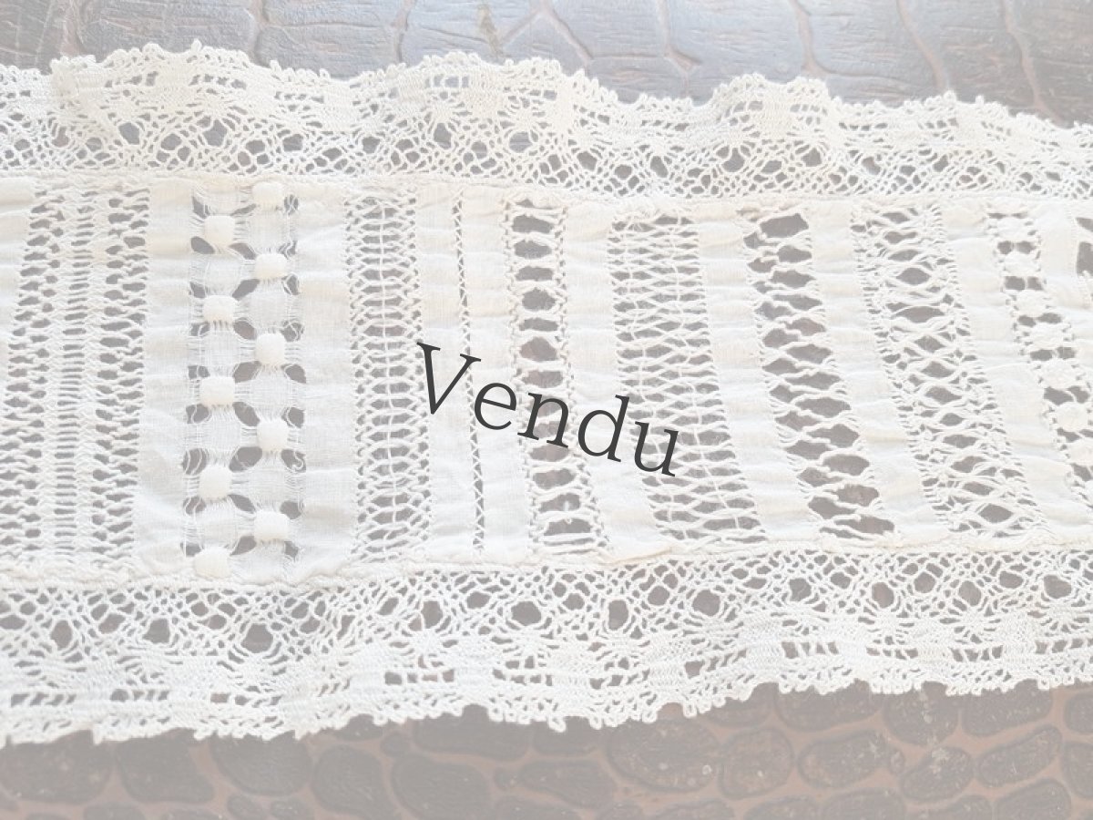 画像5: フランス　レクタングルのニードルレースマット (5)