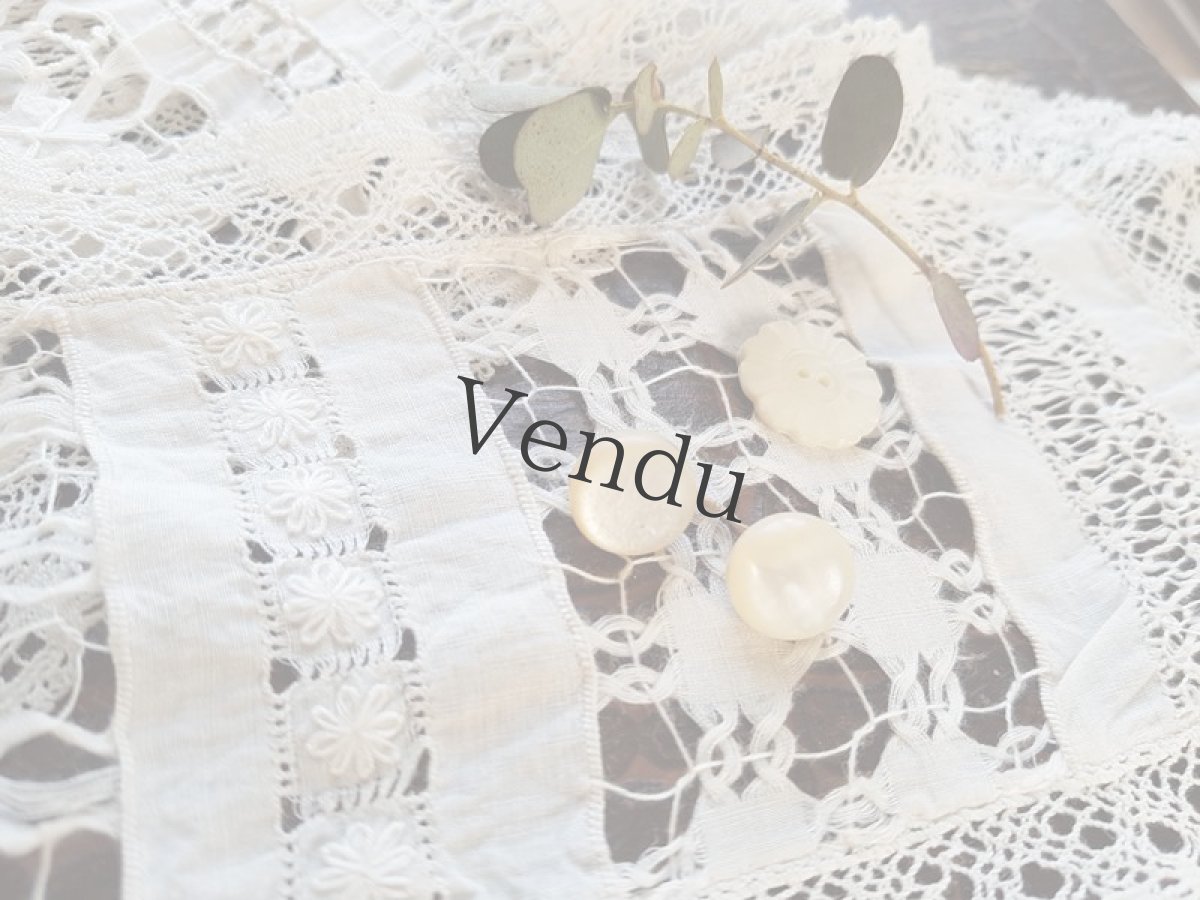 画像9: フランス　レクタングルのニードルレースマット (9)