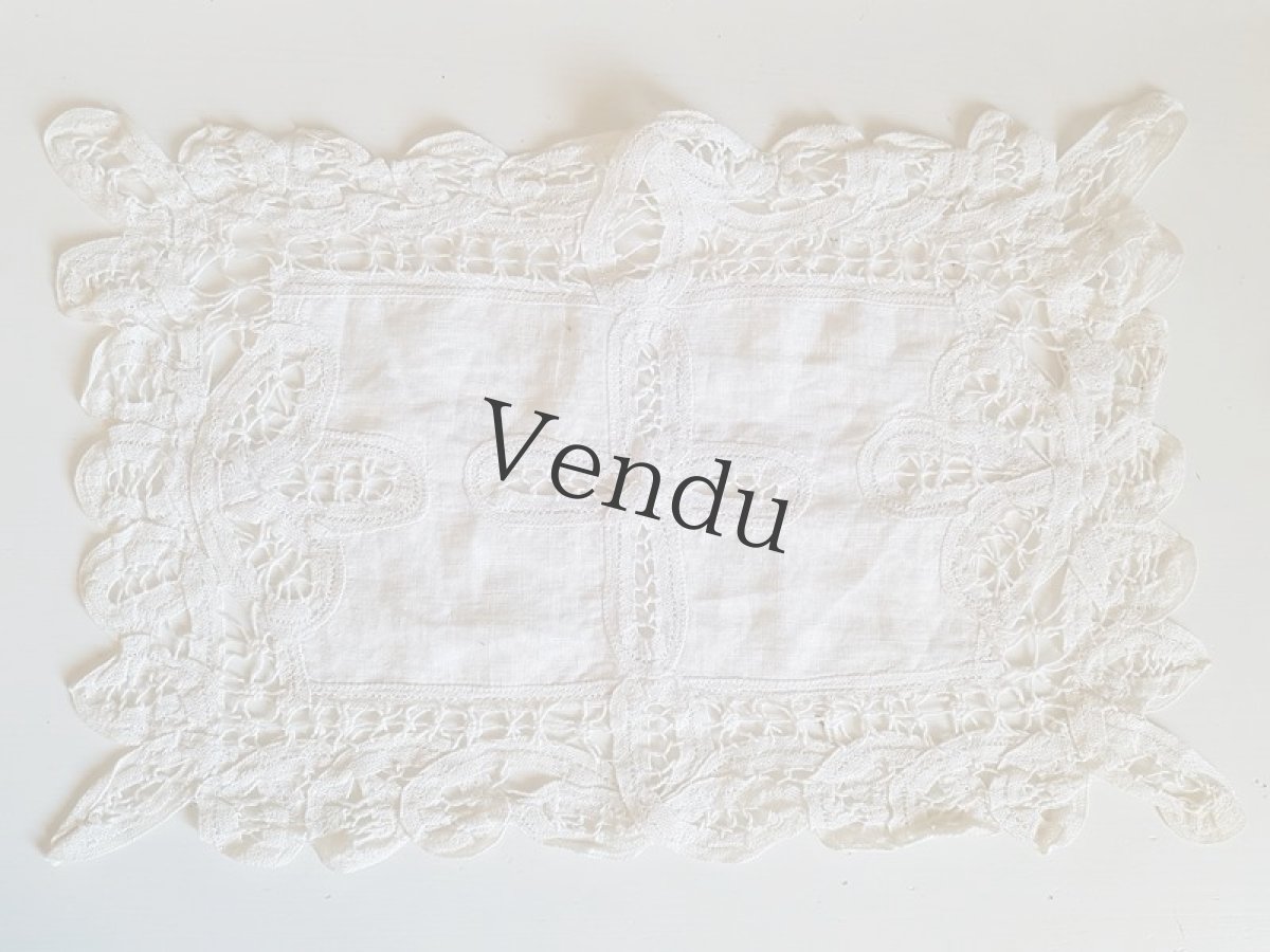 画像5: フランス　レクタングルのレースマット (5)