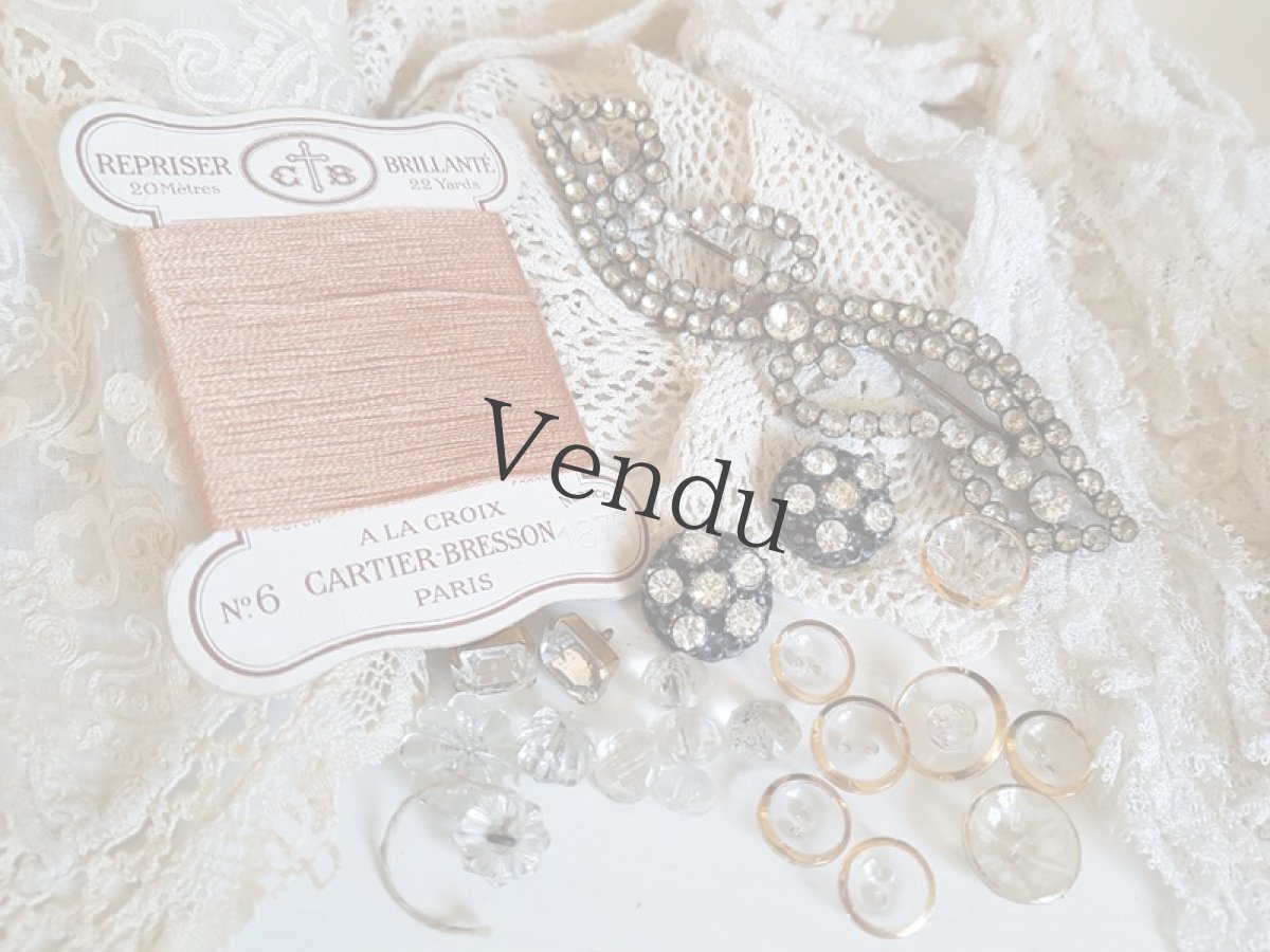 画像6: フランスアンティーク　ゴールドペイントガラスボタン　アソート (6)