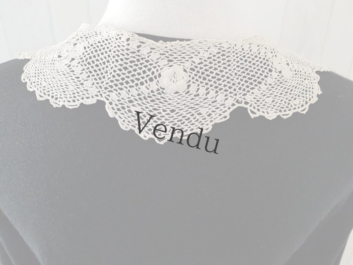 画像6: フランスアンティーク　アイリッシュクロッシェレースのつけ襟 (6)