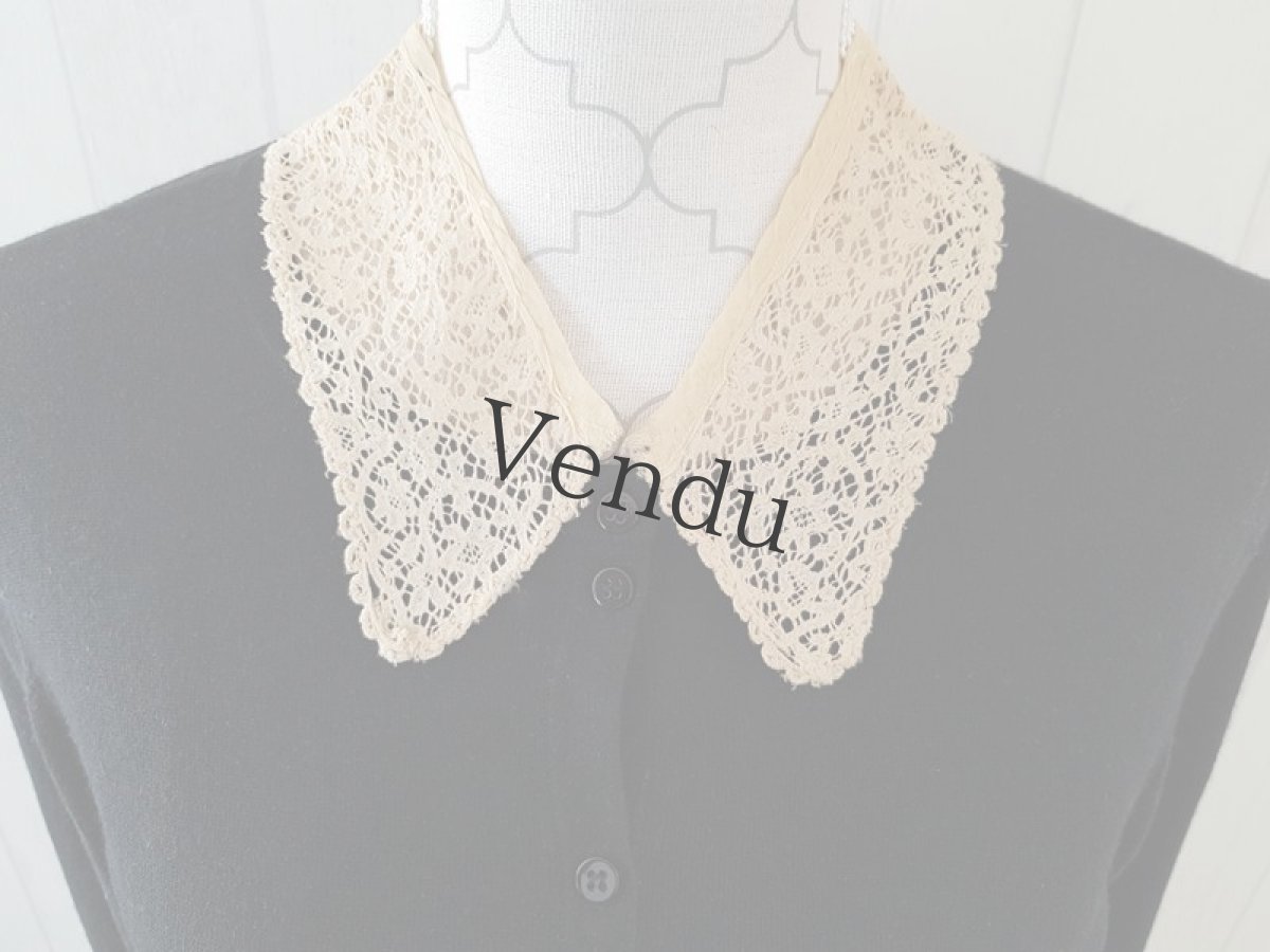 画像5: フランスアンティーク　ニードルレースのつけ襟 (5)