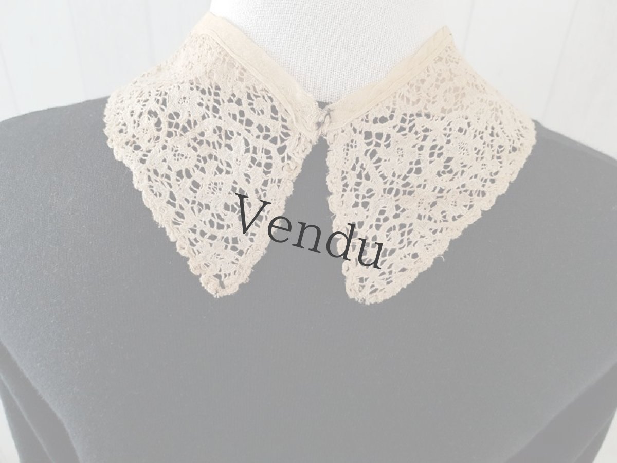 画像6: フランスアンティーク　ニードルレースのつけ襟 (6)