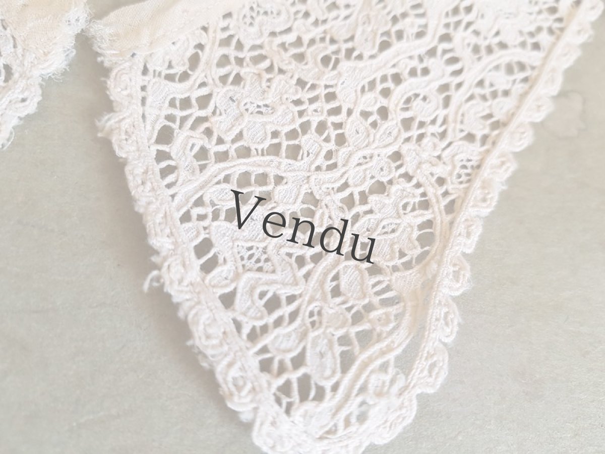 画像2: フランスアンティーク　ニードルレースのつけ襟 (2)