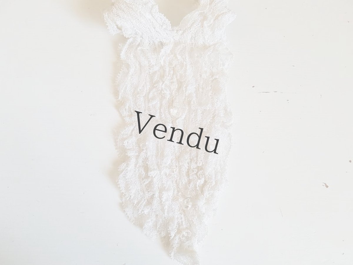 画像5: フランスアンティーク　ガラスボタンつきのジャボ (5)