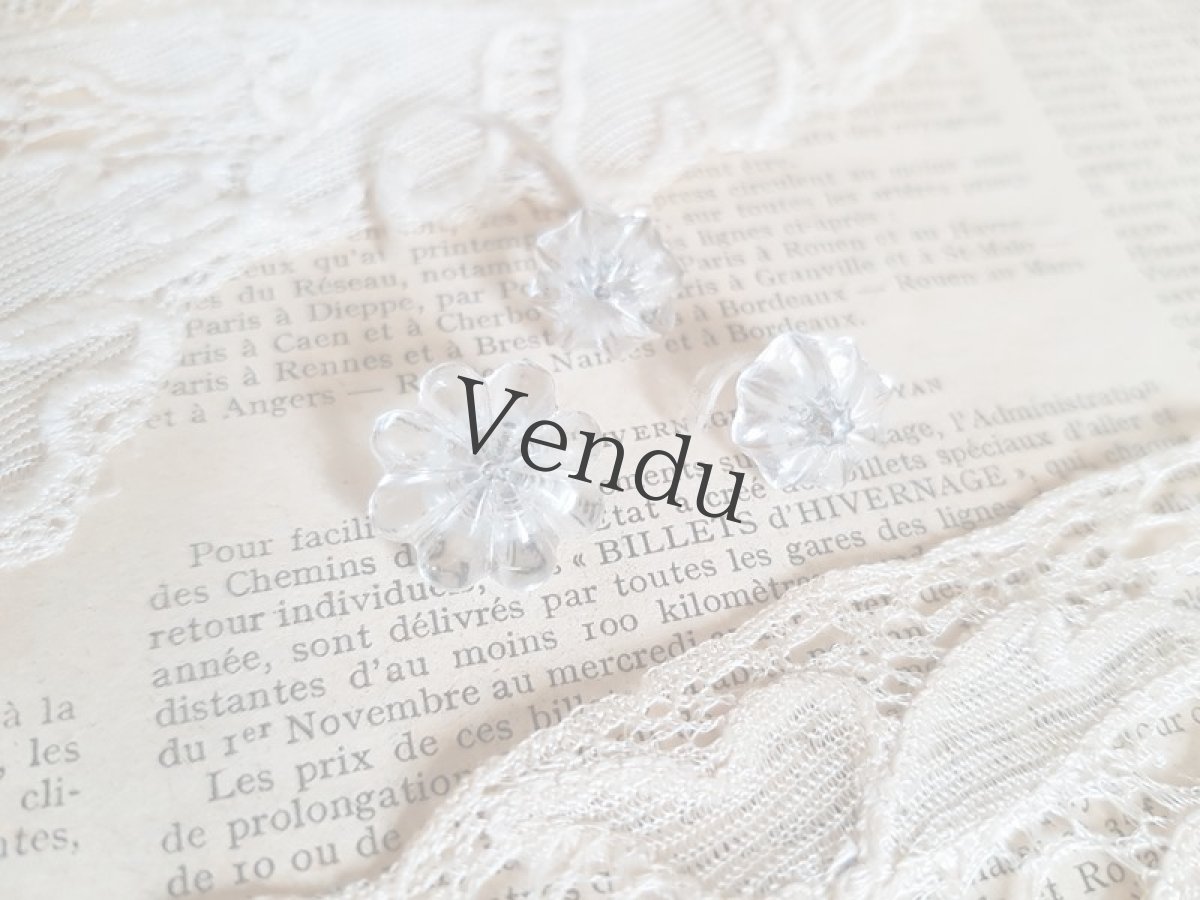 画像2: フランスアンティーク　お花のガラスボタン　3個セット (2)