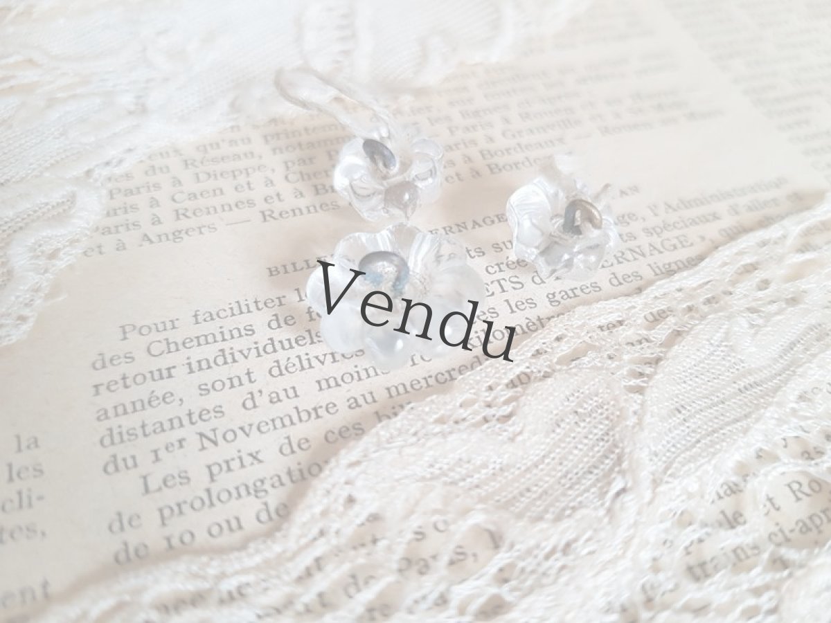 画像4: フランスアンティーク　お花のガラスボタン　3個セット (4)