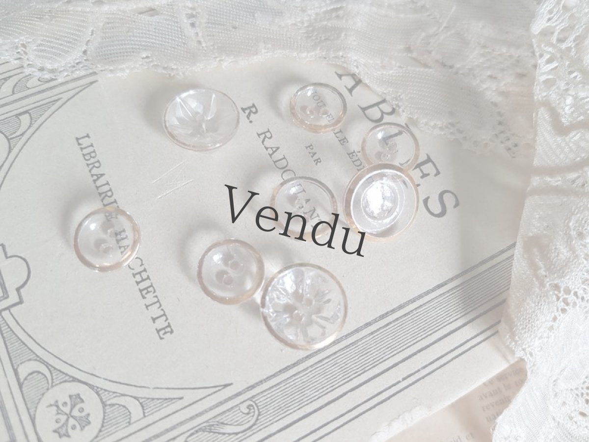 画像5: フランスアンティーク　ゴールドペイントガラスボタン　アソート (5)